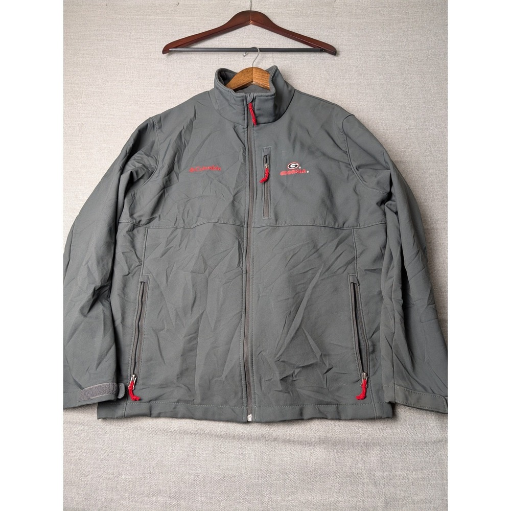 Columbia‎ Georgia Bulldogs Softshell Jacket Mens XL Full Zip Embroidered Logo